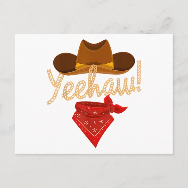 Yeehaw Westernare Land Howdy Southern Cowboy Yee H Helg Vykort (Framsida)