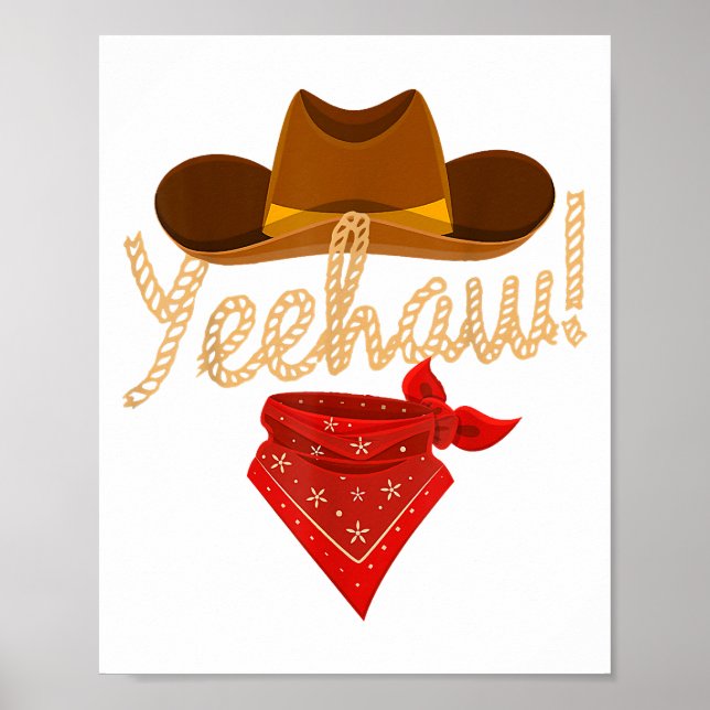 Yeehaw Westernare Land Howdy Southern Cowboy Yee H Poster (Framsidan)