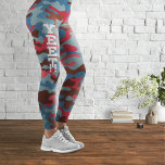 Yeet Cyan och Magenta Camouflage Leggings<br><div class="desc">En elegant,  ovanlig,  texturerad kamouflage mönster med cyan och magenta som dominerande färg. Logotypens utformning av Piotr Kowalczyk © Första publicerad: 05.01.2023.</div>