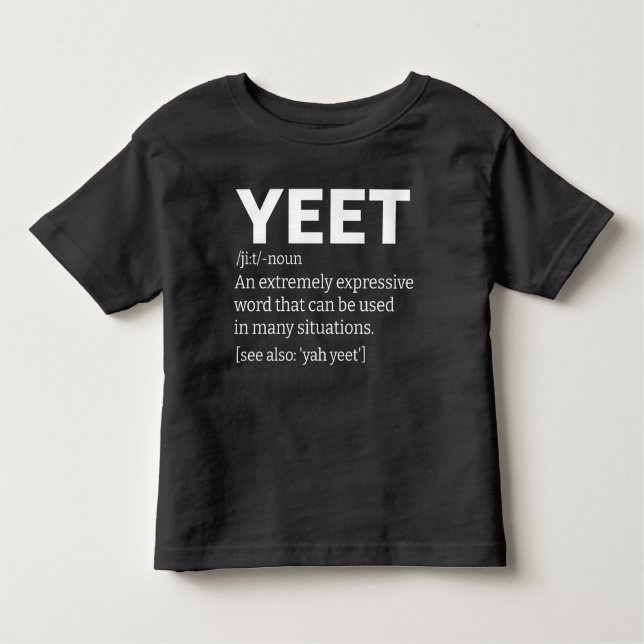 Yeet Definition Black T Shirt (Framsida)