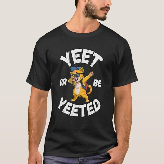 Yeet eller yeetetéad Cute Dabbing Sunglasses back  T Shirt (Framsida)
