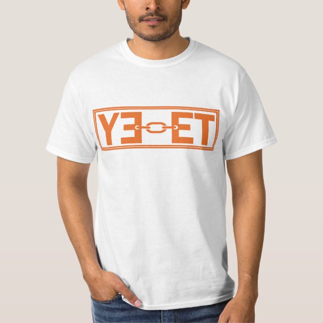 YEET Logodesign: Fet orange typografi T Shirt (Framsida)