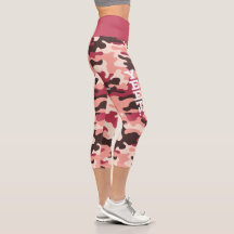 Yeet Rosa och Magenta Camouflage Capri Leggings