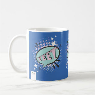 YEET Tecknad Tal Bubble Funny Meme Mörk blått Kaffemugg