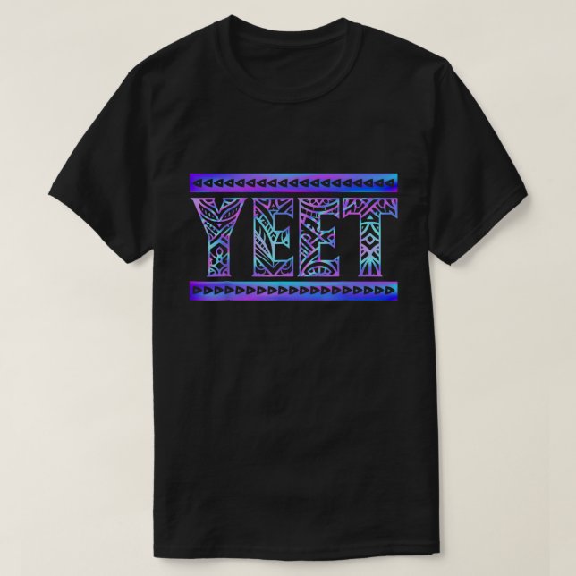Yeet Tribal Gradientkonst Rolig Meme T-shirt (Design framsida)