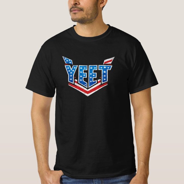 YEET US flag Typografi T Shirt (Framsida)