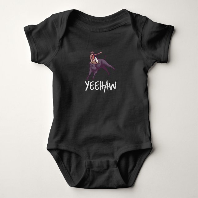 Yehaw - Bull Riding T Shirt (Framsida)