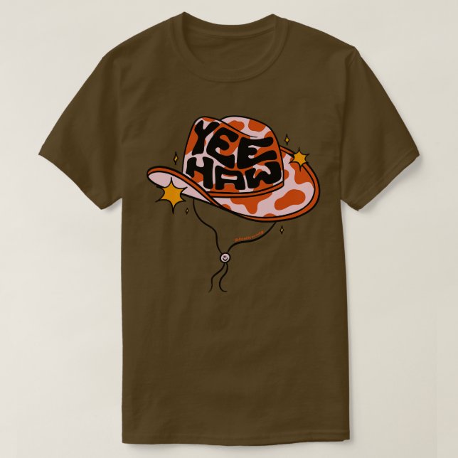 Yehaw Cowboy Hat T Shirt (Design framsida)