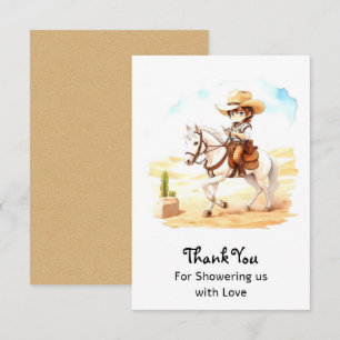 Yehaw Fiesta! Vatercolor Cowboy Baby Shower Tack Kort