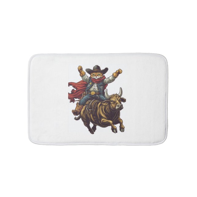 Yehaw Kattunge - Vilda western Cat Cowboy Rodeo Badrumsmatta (Framsidan)