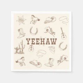 Yehaw My First Rodeo Födelsedagsfest Plate Neutral Pappersservett