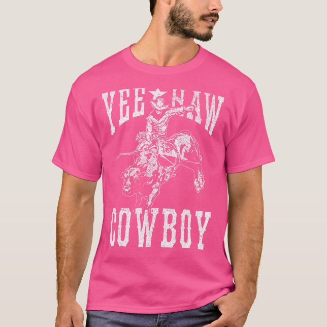 Yehaw Rodeo Westernare Land Cowgirl T Shirt (Framsida)