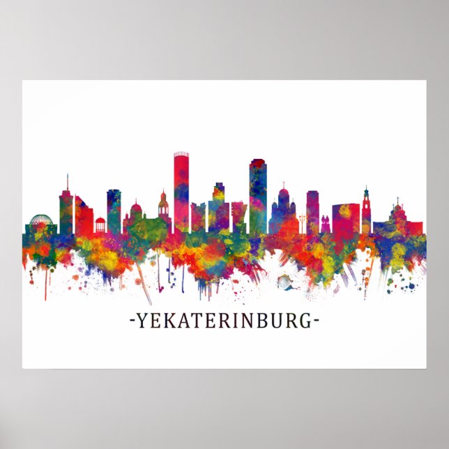 Yekaterinburg Ryssland Skyline Poster (Framsidan)