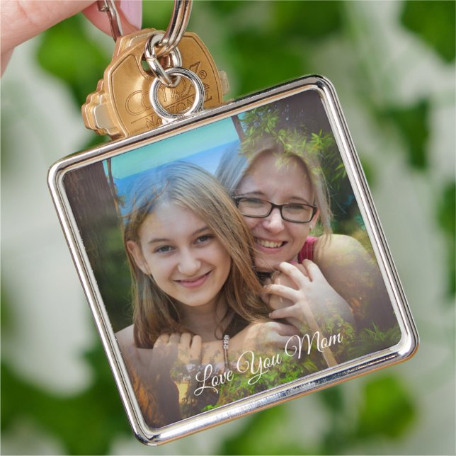Yelapa Kärlek You Mamma 1017 Fyrkantig Silverfärgad Nyckelring (Skapare uppladdad)