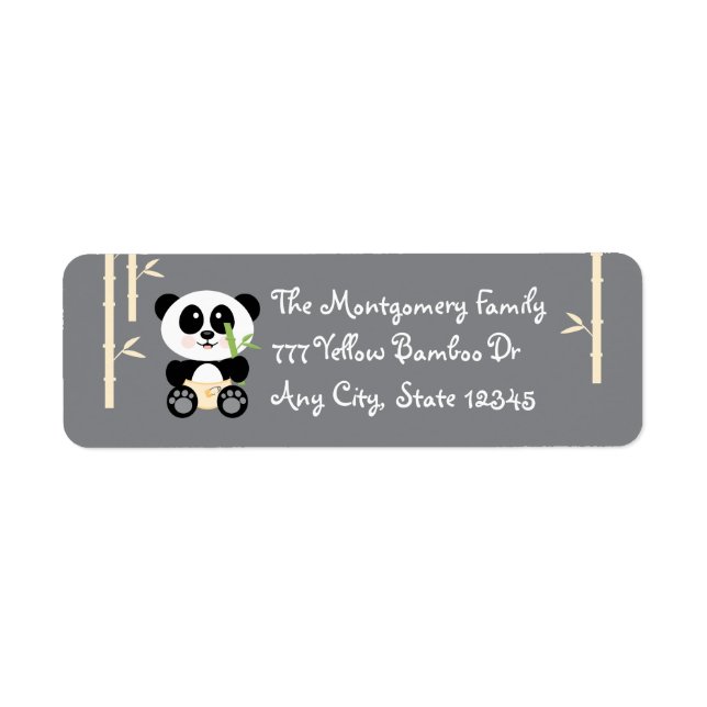 Yell Bamboo Baby Panda i Diaper Adress Stickers Returadress Etikett (Framsidan)