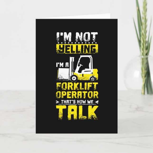Yelling Forklift Operator Kort (Framsida)