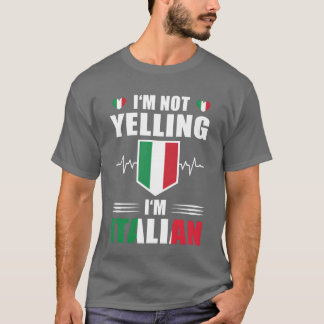 Yelling italiensk Heartslag Italienska Flagga retr T Shirt