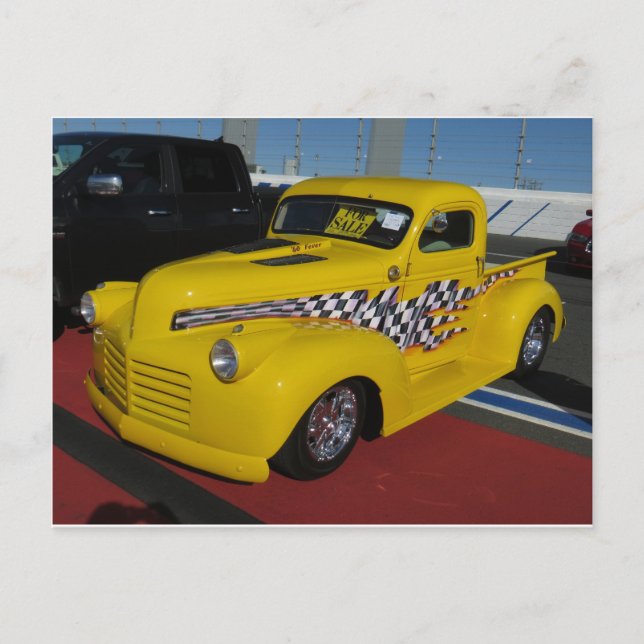 Yelllow Customized Lastbil Vykort (Framsida)