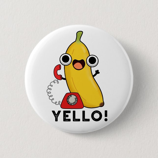 Yello Funny Fruit Gult Banana Pun Knapp (Framsida)