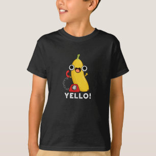 Yello Funny Fruit Gult Banana Pun Mörk BG T Shirt