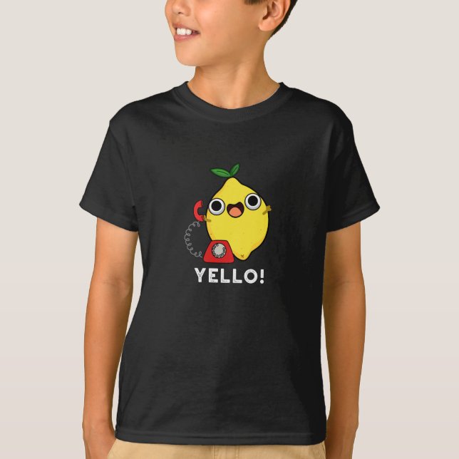 Yello Funny Gult Lemon Pun Mörk BG T Shirt (Framsida)