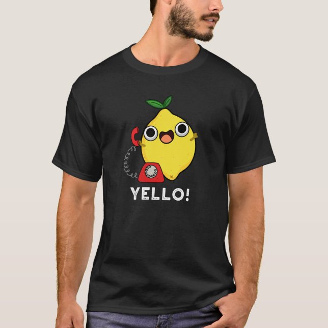 Yello Funny Gult Lemon Pun Mörk BG T Shirt (Framsida)