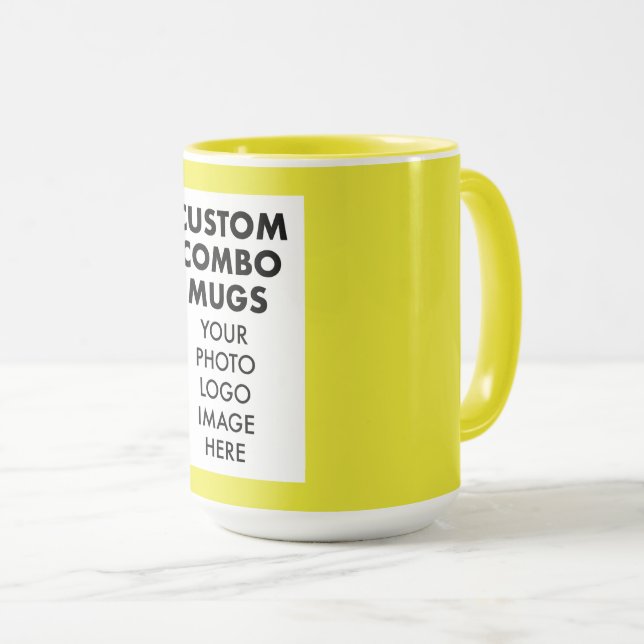 Yellow 4:6 Frame Photo, Logo Large Custom Combo Mugg (Framsida höger)
