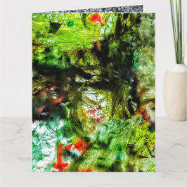 Yellow abstract Folded Greeting Card,Bright color Kort