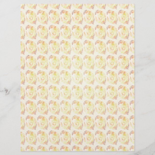 Yellow Abstract Roses Bulk Scrapbook Paper Pages Reklamblad (Framsidan)