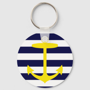 Yellow Anchor Silhouette Nyckelring