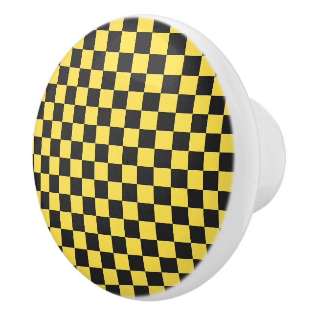 Yellow and black checkerboard pattern knopp (Höger)