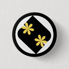 Yellow and Black Daisy Flower round Button Knapp