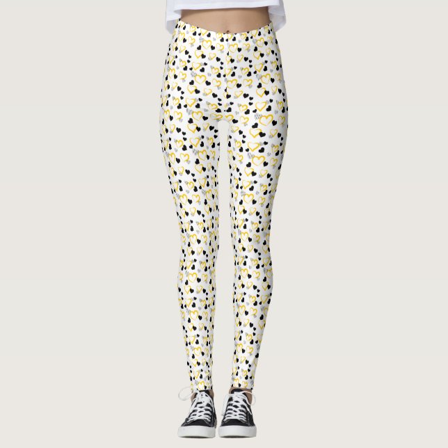 yellow and black hearts leggings (Framsida)