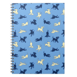 Yellow and Black Lab Puppies Blue Plain Notebook Anteckningsbok