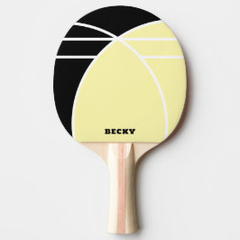 Yellow and Black Personalized Ping Pong Paddle Pingisracket