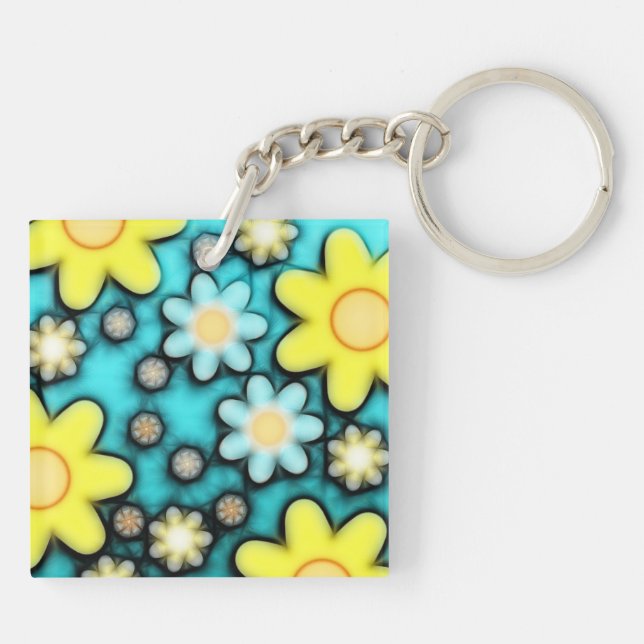 Yellow and Blue Flower Power Art (Baksidan)