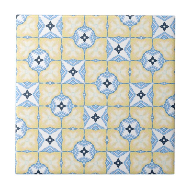 Yellow and Blue Tile  Kakelplatta (Framsidan)