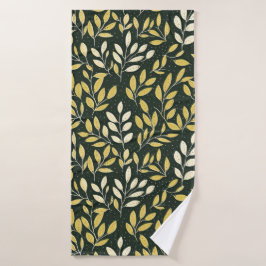 Yellow and Cream Leafy Branches Pattern 