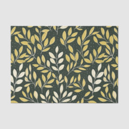 Yellow and Cream Leafy Branches Pattern 