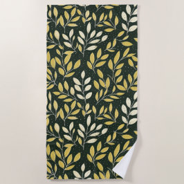 Yellow and Cream Leafy Branches Pattern 