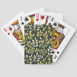 Yellow and Cream Leafy Branches Pattern  Casinokort