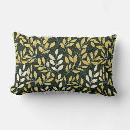 Yellow and Cream Leafy Branches Pattern  Lumbarkudde
