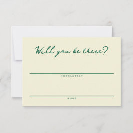 Yellow and Green Simple RSVP Card OSA Kort
