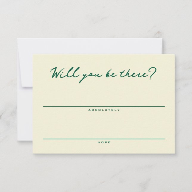 Yellow and Green Simple RSVP Card OSA Kort (Framsida)