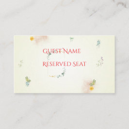 Yellow and Pink Floral Wedding Place Card Placeringskort