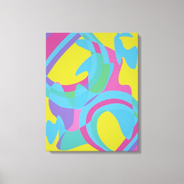 Yellow and Turquoise Motion Abstract Canvas Print (Framsida)
