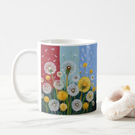 Yellow and White Dandelions Kaffemugg