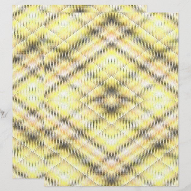 Yellow Argyle Scrapbook Paper 2-Sided Page (Fram/baksida)