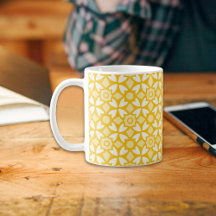 Yellow Batik Pattern Mug