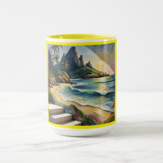 Yellow Beach Sunset Mug Mugg